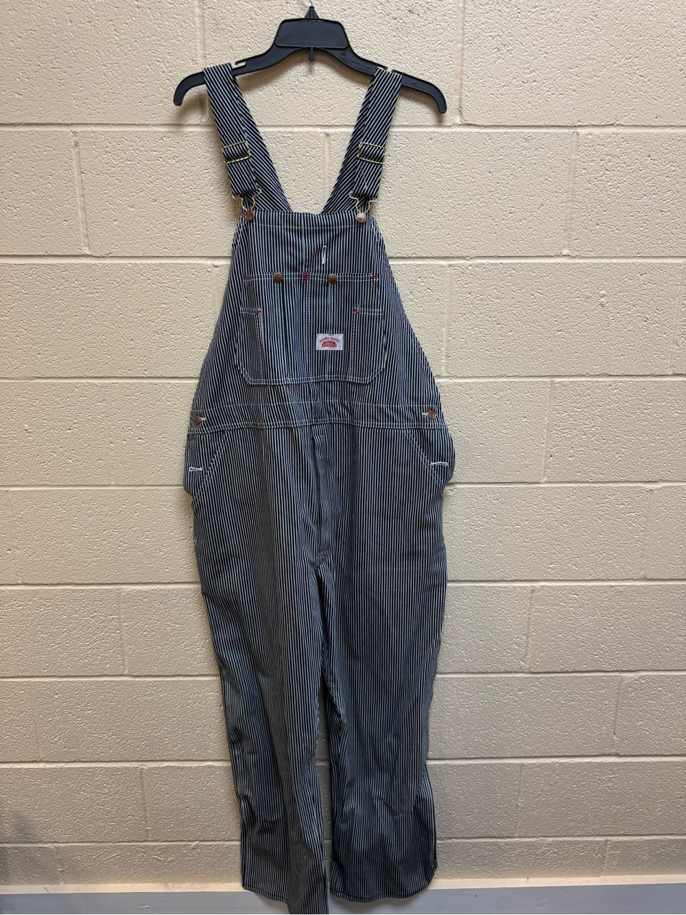 Striped Men’s Work Overalls - Blue Pinstripe